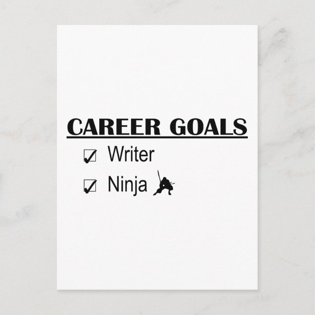 Ninja Career Goals - Writer Vykort (Framsida)
