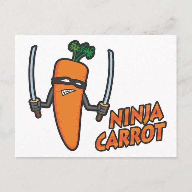 Ninja Carrot Vykort (Framsida)