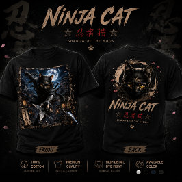 Ninja Cat 3D japansk| T-shirt design