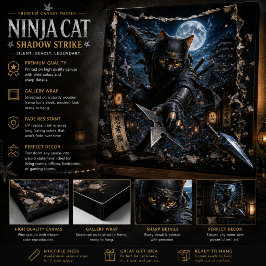 Ninja Cat 3D Pop-Up-Väggkonstaffisch Poster