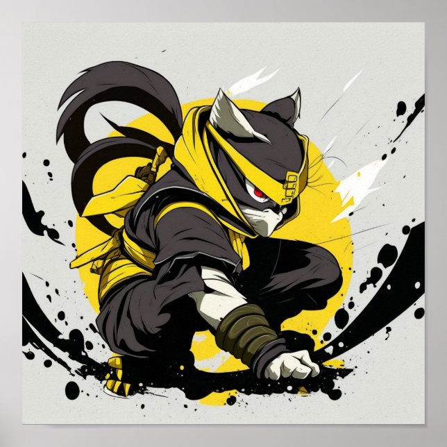Ninja Cat Anime Poster (Framsidan)
