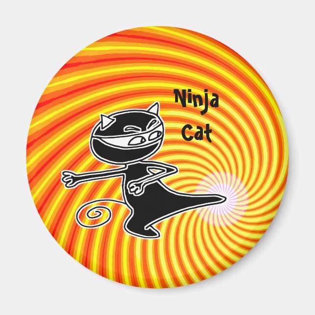 Ninja Cat Firekick Magnet (Framsidan)