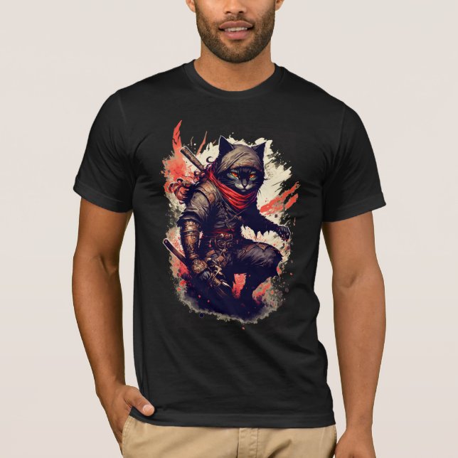 Ninja Cat Hero T Shirt (Framsida)