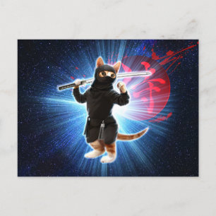 Ninja Cat i rymden. Vykort