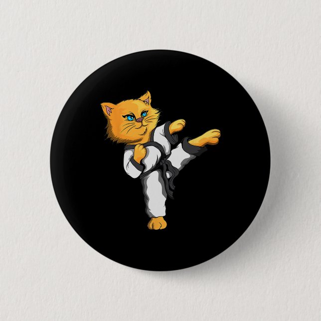 Ninja Cat Karate Martial Arts Taekwondo Cat Owner Knapp (Framsida)