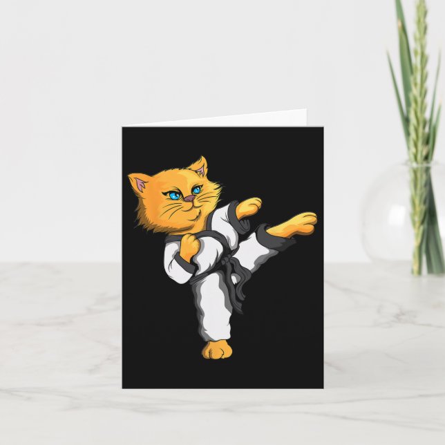 Ninja Cat Karate Martial Arts Taekwondo Cat Owner Kort (Framsida)