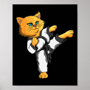 Ninja Cat Karate Martial Arts Taekwondo Cat Owner Poster