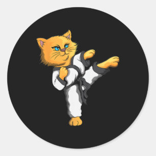 Ninja Cat Karate Martial Arts Taekwondo Cat Owner Runt Klistermärke