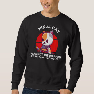 Ninja Cat Ninjas Karate Warrior Graphic Lång Ärmad Tröja