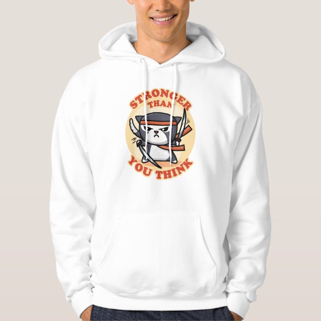 Ninja Cat | Starkare än din Tänka Hoodie (Framsida)