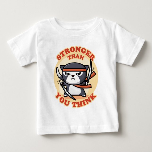 Ninja Cat | Starkare än din Tänka T Shirt (Framsida)