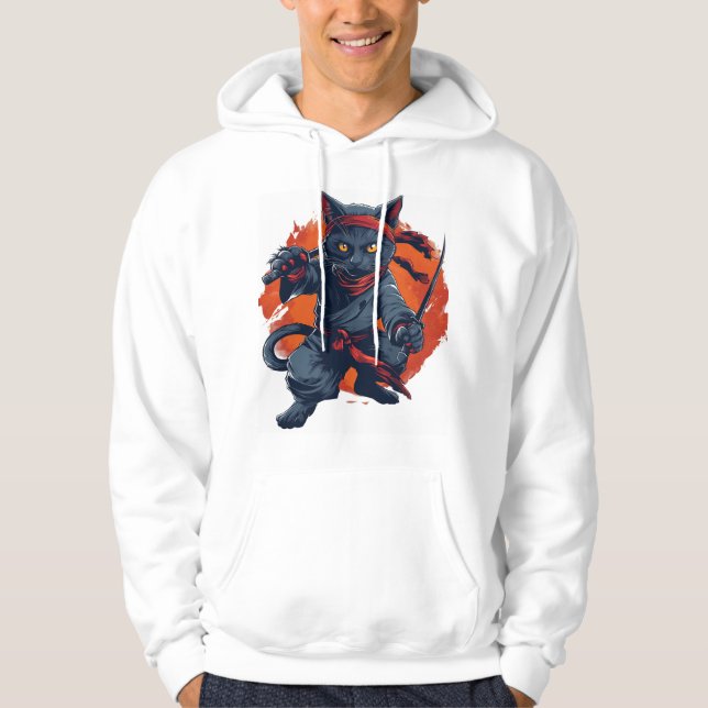Ninja Cat Stealth Hoodie (Framsida)