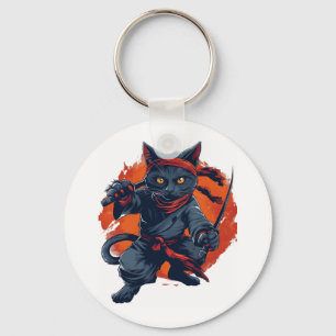 Ninja Cat Stealth Nyckelring