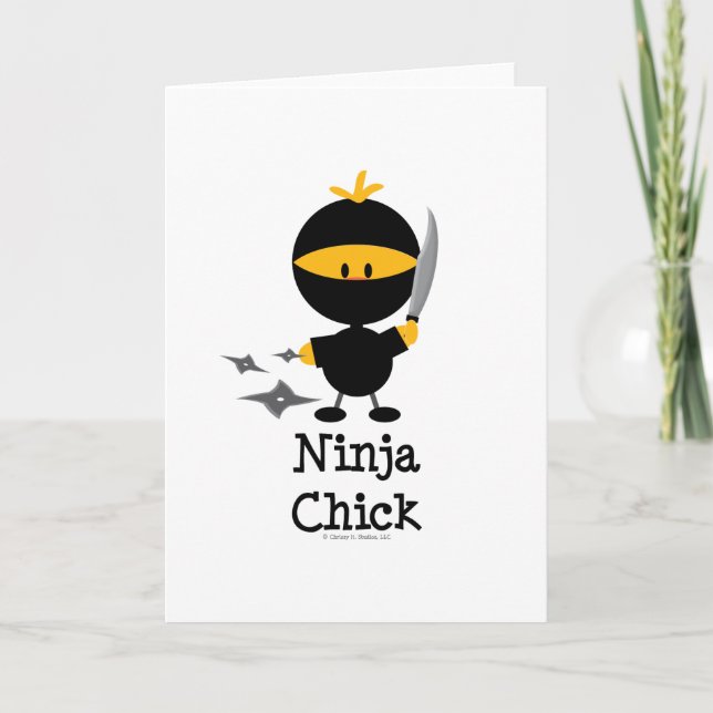 Ninja Chick-hälsningskort Kort (Framsida)