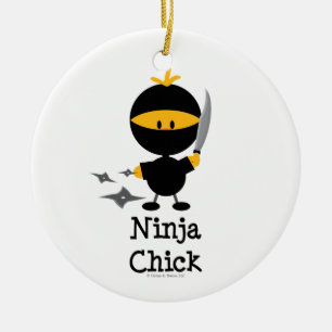 Ninja chickprydnad julgransprydnad keramik