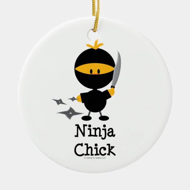 Ninja chickprydnad julgransprydnad keramik (Framsidan)