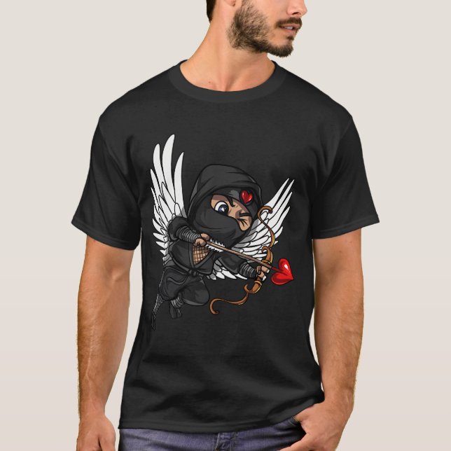 Ninja Cupid Samurai T Shirt (Framsida)