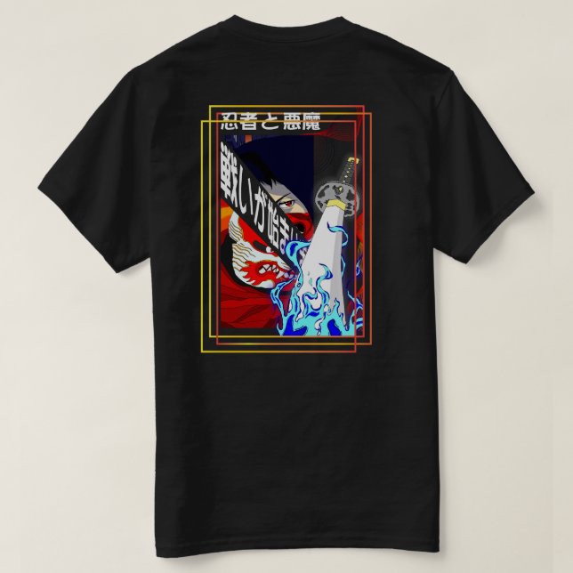 Ninja & Demon: slaget börjar T Shirt (Design baksida)