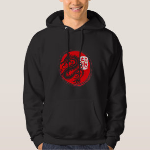 Ninja Dragon Japanska Oriental Sol Japan Art Hoodie