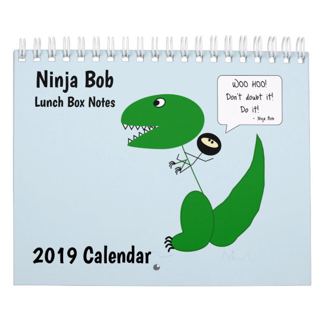 Ninja egennamnlunch boxas noterar kalendern för 12 kalender (Omslag)
