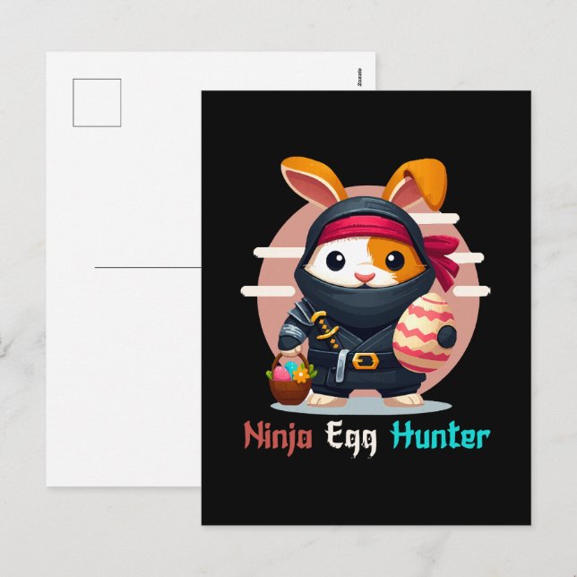 Ninja Egg Hunter Helg Vykort (Fram/baksida)