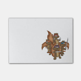 Ninja ekorrar post-it block