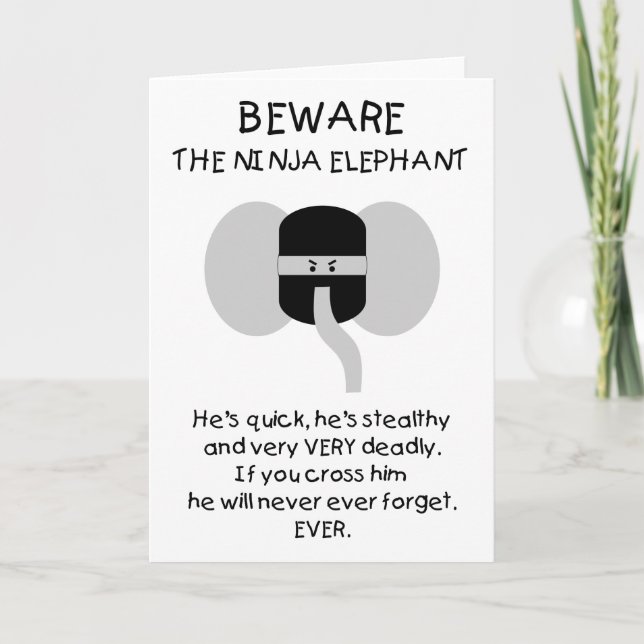 Ninja Elephant! Kort (Framsida)