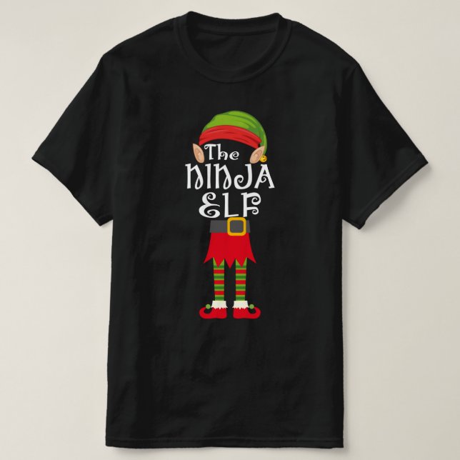 ninja elf-familjens matchande jul t shirt (Design framsida)