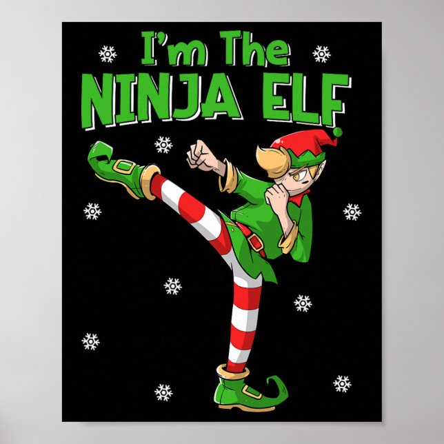 Ninja Elf Karate Taekwondo Martial Arts Mma Kristu Poster (Framsidan)