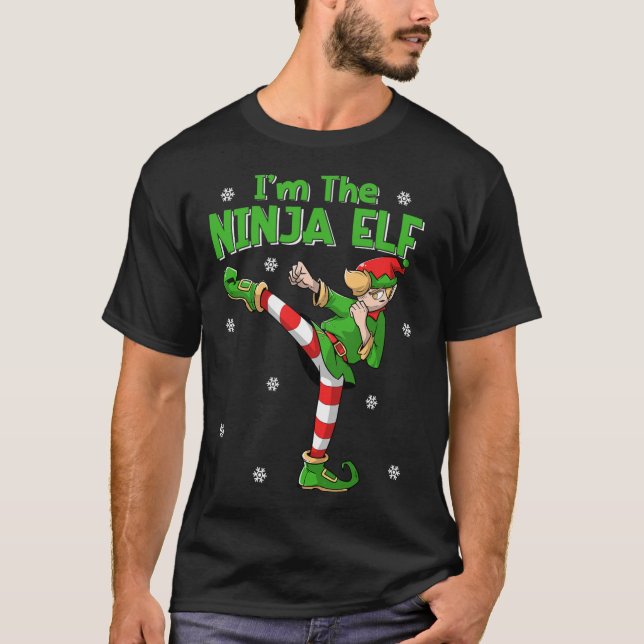 Ninja Elf Karate Taekwondo Martial Arts Mma Kristu T Shirt (Framsida)