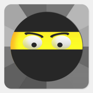Ninja Emoji Square Stickers Fyrkantigt Klistermärke