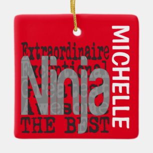 Ninja Extraordinaire-ANPASSNINGSBAR Julgransprydnad Keramik