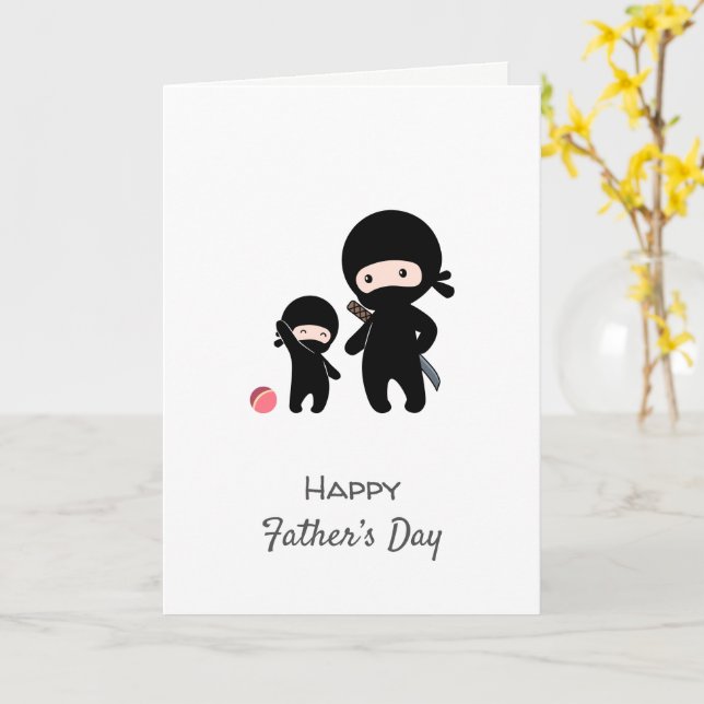 Ninja Far och Kid Blank Card Kort (Gul blomma)