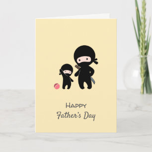 Ninja Far och Kid Gult Blank Card Kort