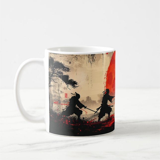 Ninja Fight - Design 1 Kaffemugg (Vänster)
