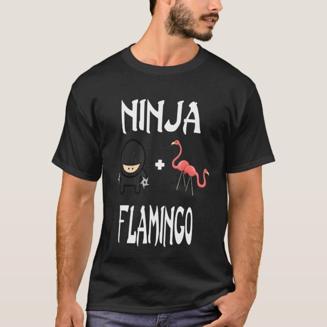 Ninja Flamingo Flamingo Ninja T Shirt (Framsida)