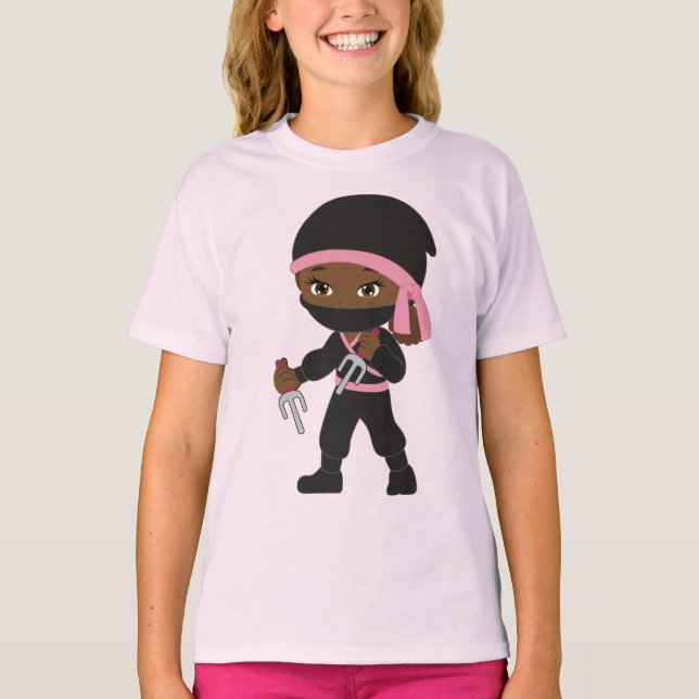 Ninja Flicka T-Shirt (Framsida)