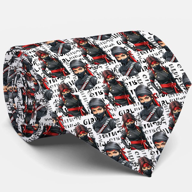 Ninja Flickor Anime Med Text Mönster Design Slips (Skapare uppladdad)