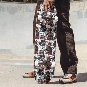 Ninja Flickor Anime Med Textmönsterdesign Mini Skateboard Bräda 18,5 Cm