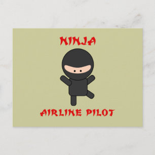 ninja-flygarpilot vykort