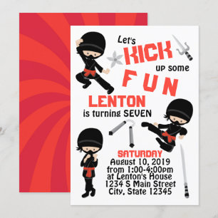 Ninja Födelsedag Inbjudningar