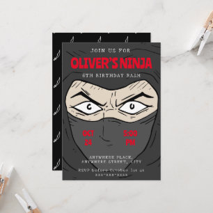 Ninja-födelsedag Inbjudningar