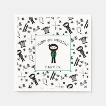 Ninja Födelsedagsfest decor, grönt bälte / aska