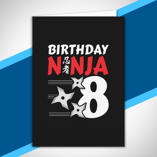 Ninja Födelsedagsfest - födelsedag Ninja 8 Kort (Skapare uppladdad)