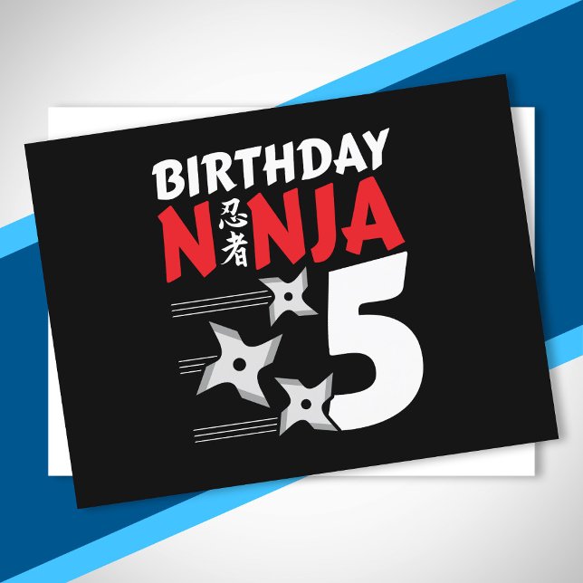 Ninja Födelsedagsfest - Födelsedagsninja 5 Vykort (Skapare uppladdad)