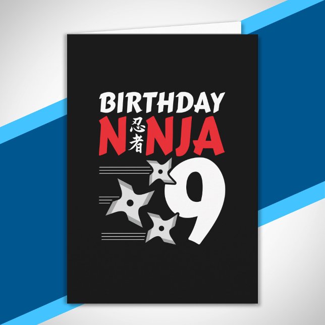 Ninja Födelsedagsfest - Födelsedagsninja 9 Kort (Skapare uppladdad)