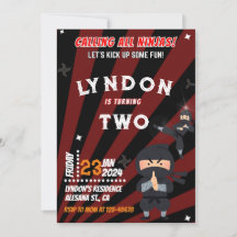 Ninja Födelsedagsfest inbjudan