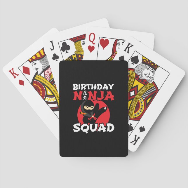 Ninja Födelsedagsfest Theme - Birthday Ninja Squad Casinokort (Baksidan)