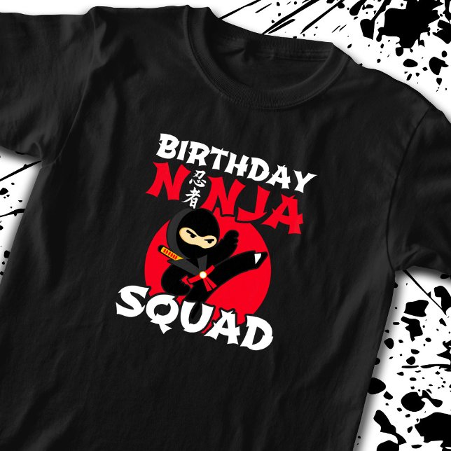 Ninja Födelsedagsfest Theme - Birthday Ninja Squad T Shirt (Skapare uppladdad)