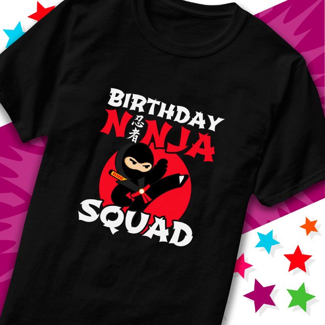 Ninja Födelsedagsfest Theme Birthday Ninja Squad T Shirt (Skapare uppladdad)
